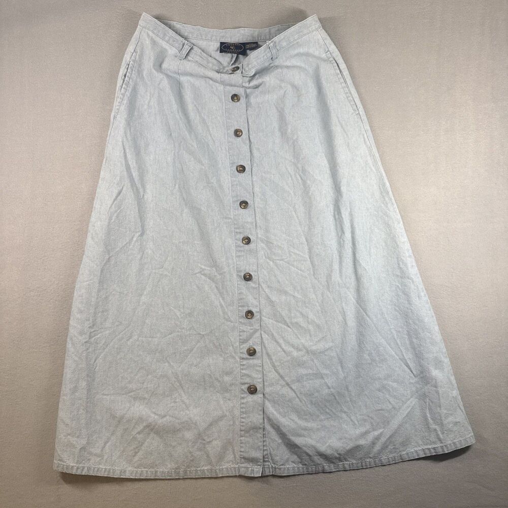 Chelsea Cambell petites Women's Jean Skirt Light Blue 100% Cotton SZ 12P